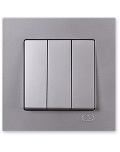 Eqona серебро Выключатель 3 кл без рамки 01401500 150160 Gunsan