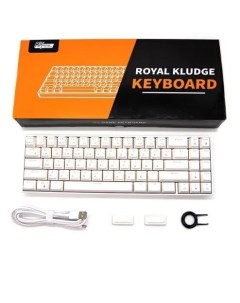 Клавиатура RK71 White USB 2 4 GHz Bluetoth RGB Hot Swap Brown switch Royal kludge