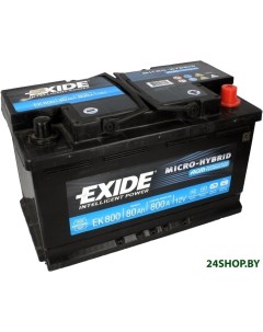 Автомобильный аккумулятор Hybrid AGM EK800 80 А ч Exide
