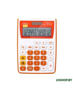 Калькулятор DL 1122 оранжевый Deli