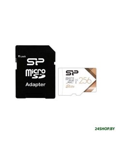 Карта памяти microSDXC 256Gb SP256GBSTXBU1V21SP с адаптером Silicon power
