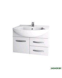 Мебель для ванных комнат Тумба Alfa New 75 99 0307 с умывальником Alfa 75 192536 белый Dreja