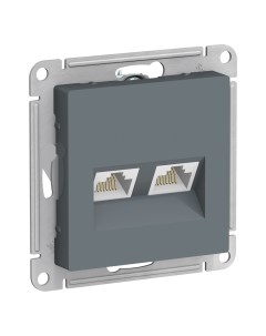 ATLASDESIGN гриф. Розетка комп. RJ45+RJ45 2-гнездн. (без рамки) ATN000785 Schneider electric