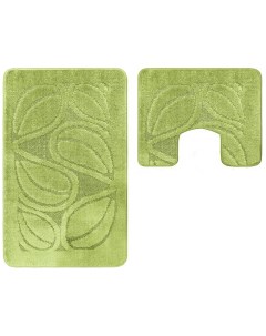 Набор ковриков для ванной комнаты FLORA 60X100 50X60 2588 PHOSPHORIC GREEN Maximus