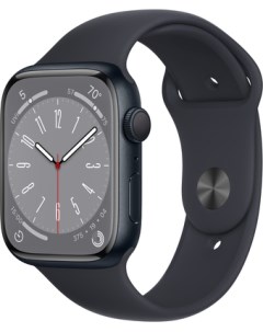 Умные часы Watch Series 8 45 мм алюминиевый корпус полуночный полуночный спортивный силиконовый реме Apple