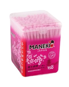 Палочки ватные Sakura с розовым бумажные с розовым стиком 150 Maneki