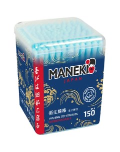 Палочки ватные Ocean с голубым стиком 150 Maneki