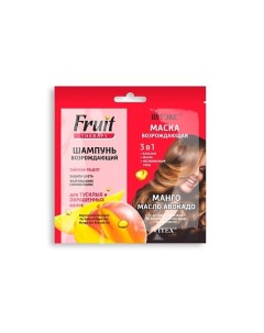 FRUIT Therapy манго и масло авокадо шампунь возрождающий маска возрождающая 3в1 Витэкс
