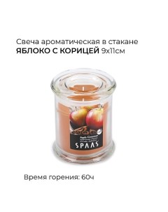 Свеча ароматическая в стакане Яблоко с корицей 1 Spaas