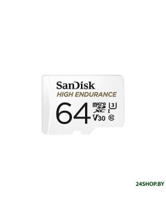 Карта памяти High Endurance microSDXC SDSQQNR 064G GN6IA 64GB с адаптером Sandisk