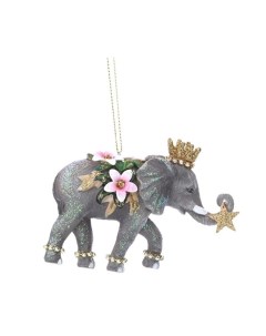 Елочная игрушка Слон с цветами 14063 1 Gisela graham