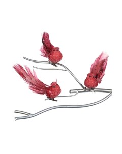 Елочная игрушка Птица с пушистым хвостом MC 40016 красный Goodwill