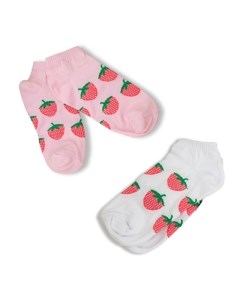 Носки женские короткие Strawberry Pink and White 2 пары Ilikegift