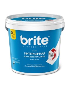 Краска PROFESSIONAL для стен и потолков матовая белая 0 9 л Brite