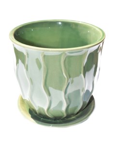 Горшок керам. с поддоном 15х13х13см. в ассорт. арт.YG780250 Cermax