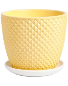 Горшок бетон. Грань желтый бутон №3 Композит