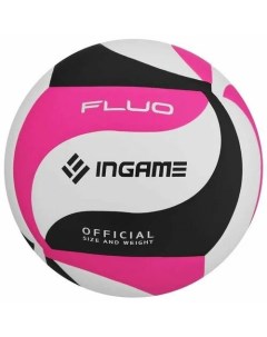 Мяч волейбольный Fluo черный белый розовый Ingame