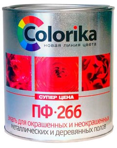 Эмаль ПФ 266 Красно коричневая 0 9 кг Colorika