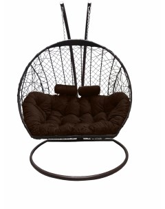 Подвесное кресло кокон Двойной коричневый с подушкой коричневой Craftmebel