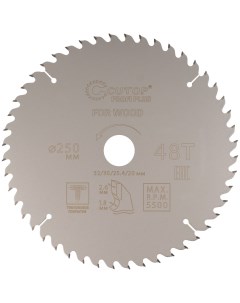 Пильный диск т/с 250x32/30/25,4/20мм Z48 с тефлоновым покрытием Profi plus Cutop