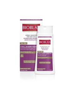 Шампунь для придания объема тонким волосам против выпадения с коллагеном и кератином Bioblas