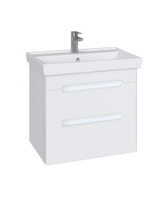 Тумба подвесная Адель 50 с раковиной Енисей 50 (комплект), белая Sanstar