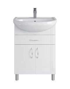 Тумба напольная Вольга 60 с раковиной Уют 60 (комплект), белая Sanstar