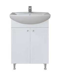 Тумба напольная Июнь 60 с раковиной Грация (комплект), белая Sanstar