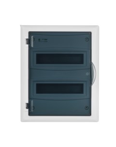 Щит встраиваемый ECO BOX 2x12M N PE 3x 2x16 7x10mm2 дымчатая пласт дверь белый RAL9003 430x350x95mm  Elektro-plast