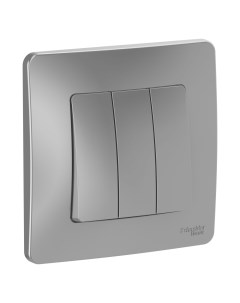 Алюм. Выключатель 3-кл. (с рамкой) BLNVS100503 Blanca