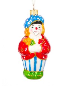 Елочная игрушка стеклянная декорированная Клоун арт Ф 59 Грай