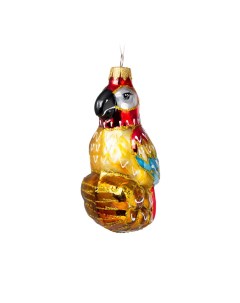 Елочная игрушка стеклянная декорированная Попугай арт Ф 65 Грай