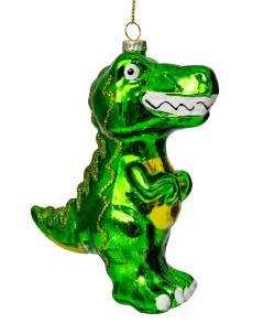 Елочная игрушка стеклянная декорированная Дракоша арт Ф 206 Грай