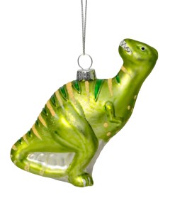 Елочная игрушка стеклянная декорированная Динозаврик арт Ф 196 Грай