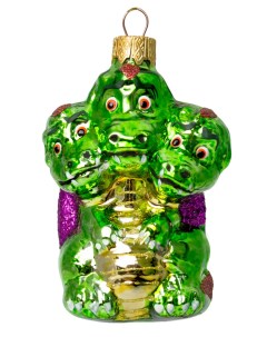 Елочная игрушка стеклянная декорированная Змей Горыныч арт Ф 162 Грай