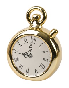 Декоративная копилка Часы золотые из керамики 12х5 7х15 8 см арт 76320 Феникс-презент