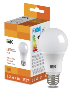 Лампа светодиодная A60 10Вт E27 3000К LED Bulb LL I A60 10 230 30 E27 Iek