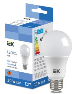 Лампа светодиодная A60 10Вт E27 6500К LED Bulb LL I A60 10 230 65 E27 Iek