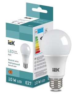 Лампа светодиодная A60 10Вт E27 4000К LED Bulb LL I A60 10 230 40 E27 Iek
