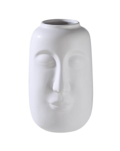 Ваза для цветов 26 см декоративная керамика белая Лицо Face Kuchenland