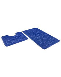 Набор ковриков для ванной комнаты РР 60x100 60x50 002 синий Shahintex