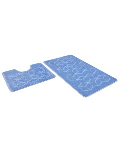 Набор ковриков для ванной комнаты РР 60x100 60x50 002 голубой Shahintex