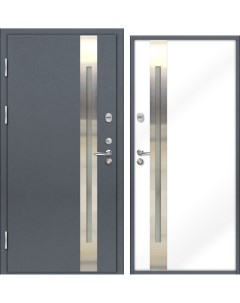Входная дверь НОРД 70 частично остекленная левая 2060 х 980мм RAL 7016 RAL 9003 муар Nord doors