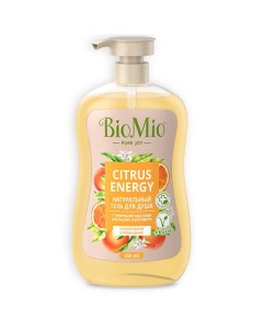 Натуральный гель для душа с эфирными маслами Апельсина и Бергамота BIO SHOWER GEL CITRUS ENERGY Bio mio