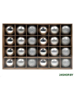 Набор ёлочных шаров 6024G002 24 шт серебряный Winter glade