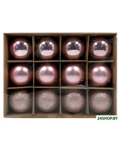 Набор ёлочных шаров 6012G006 розовый Winter glade