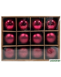 Набор ёлочных шаров 8012G003 красный Winter glade