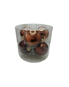 Набор шаров из стекла Basic Amber 8см 6шт арт ABR702580 No brand