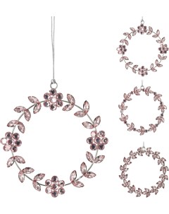 Украшение ёлочное Pink Wreath 13см акрил арт A72100520 Koopman