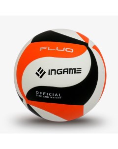Мяч волейбольный Fluo черный белый оранжевый Ingame